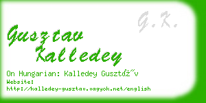 gusztav kalledey business card